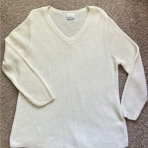 Women's Ivory V-Neck Sweater size L